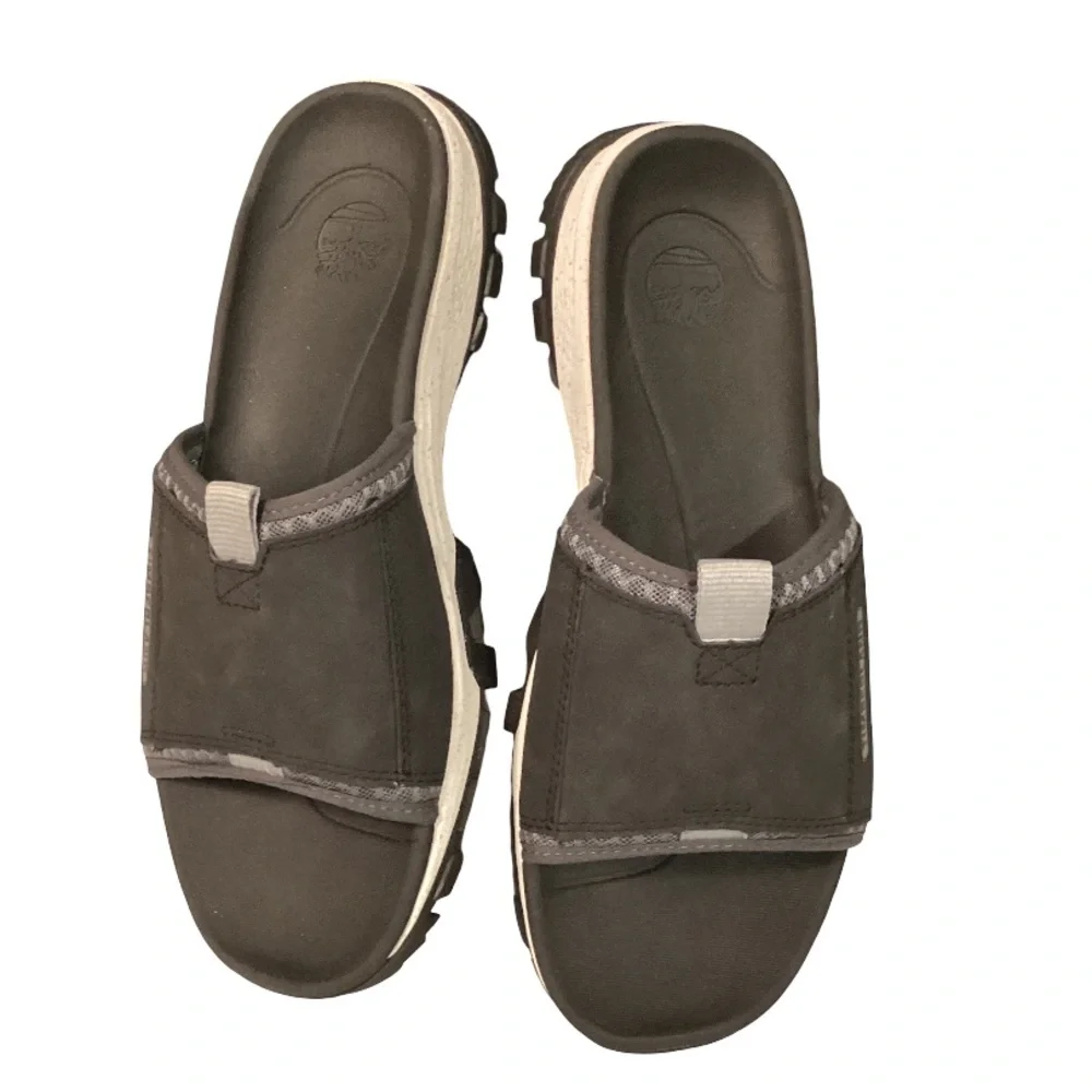 Timberland Garrison Trail Slide Black Leather Sandals – Men’s Size 10 M - Picture 4 of 5